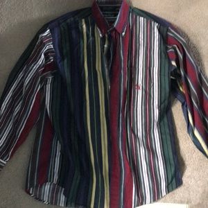 Vintage Nautica vertical stripe button up